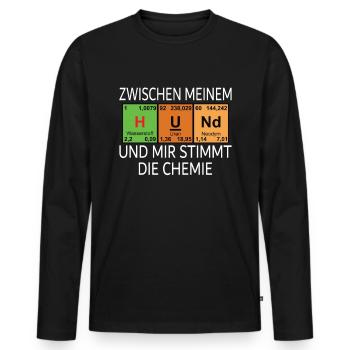 Periodensystem Hund lustig - Männer Premium Bio Langarmshirt - Schwarz - Vorne - Nico (187cm)