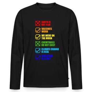 Conspiracy Theories Conspiracy Funny - Men's Premium Organic Long Sleeve Shirt - black - Front - Nico (187cm)
