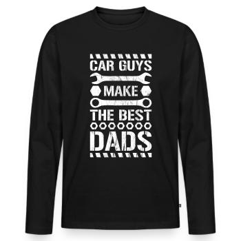 Car guy screwdriver car mechanic car father dad - Men's Premium Organic Long Sleeve Shirt - black - Front - Nico (187cm)