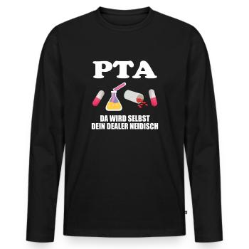 PTA Dealer Apotheke Meidzin Beruf Pharmazie Stolz - Männer Premium Bio Langarmshirt - Schwarz - Vorne - Nico (187cm)