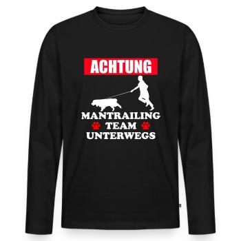 Mantrailing Team Mantrailer Hund Geschenkidee - Männer Premium Bio Langarmshirt - Schwarz - Vorne - Nico (187cm)