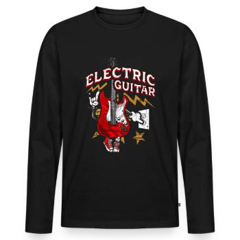 Guitare électrique Rock - T-shirt manches longues Premium bio Homme - noir - Devant - Nico (187cm)