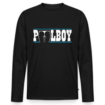 Pool Boy, Swimming Pool - Bademeister Geschenk - Männer Premium Bio Langarmshirt - Schwarz - Vorne - Nico (187cm)