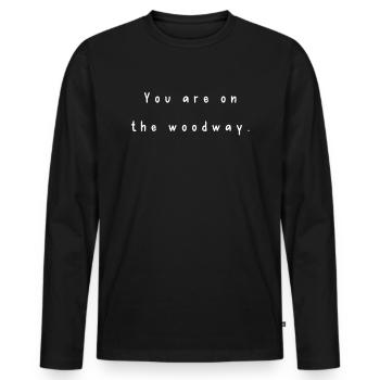 Vous êtes sur le chemin de la maison - T-shirt manches longues Premium bio Homme - noir - Devant - Nico (187cm)