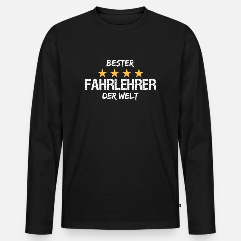 Fahrlehrer - Männer Premium Bio Langarmshirt - Schwarz