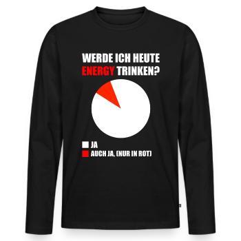 Energy Drink Spruch Gescenk - Männer Premium Bio Langarmshirt - Schwarz - Vorne - Nico (187cm)