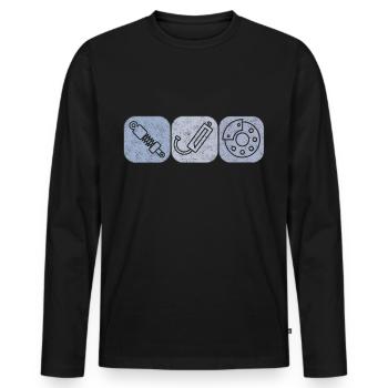 Mechaniker Bremse Auspuff Stossdämpfer Werkstatt - Männer Premium Bio Langarmshirt - Schwarz - Vorne - Nico (187cm)