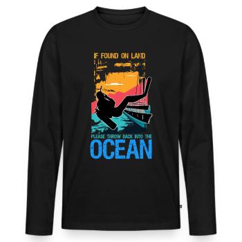 Diver diving saying gift - Men's Premium Organic Long Sleeve Shirt - black - Front - Nico (187cm)