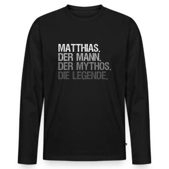 Matthias - Männer Premium Bio Langarmshirt - Schwarz - Vorne - Nico (187cm)