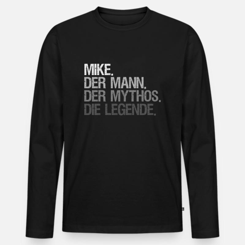 Vorname Mike Geschenkidee - Männer Premium Bio Langarmshirt - Schwarz