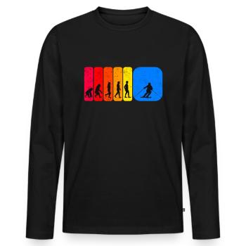 Skifahren Evolution Skifahrer Geschenkidee - Männer Premium Bio Langarmshirt - Schwarz - Vorne - Nico (187cm)