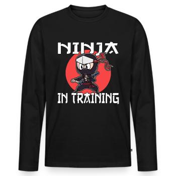Ninja en formation, cadeau pour les fans de ninja, ninjas - T-shirt manches longues Premium bio Homme - noir - Devant - Nico (187cm)