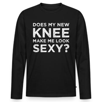 Chirurgie du genou Prothèse du genou Prothèse - T-shirt manches longues Premium bio Homme - noir - Devant - Nico (187cm)