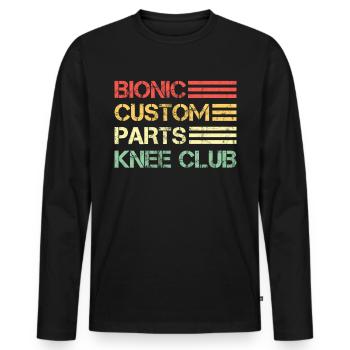 Knee Knee Surgery Knee Prosthesis Vintage - Men's Premium Organic Long Sleeve Shirt - black - Front - Nico (187cm)