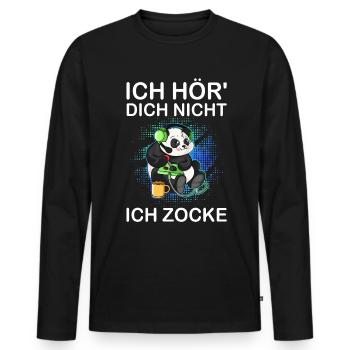 Ich Höre Dich Nicht Ich Zocke Gamer Geschenk Idee - Männer Premium Bio Langarmshirt - Schwarz - Vorne - Nico (187cm)