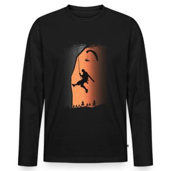 Escalade & Bouldern - GrimpeursBoulderer - T-shirt manches longues Premium bio Homme - noir - Devant - Nico (187cm)