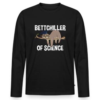 Bettchiller Bachelor Of Science - Männer Premium Bio Langarmshirt - Schwarz - Vorne - Nico (187cm)