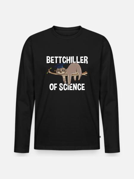 Bettchiller Bachelor Of Science - Männer Premium Bio Langarmshirt - Schwarz