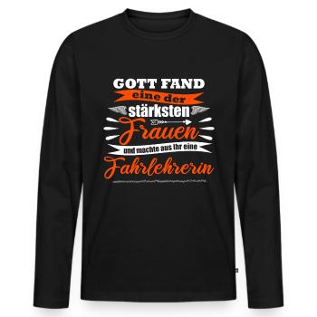 Fahrlehrerin - Männer Premium Bio Langarmshirt - Schwarz - Vorne - Nico (187cm)