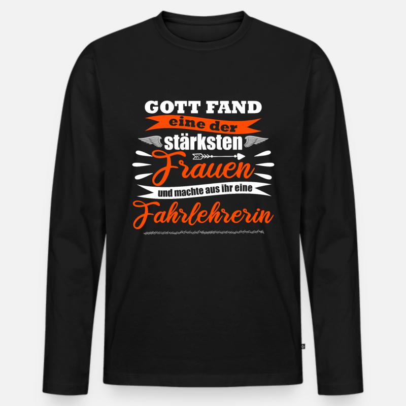 Fahrlehrerin - Männer Premium Bio Langarmshirt - Schwarz