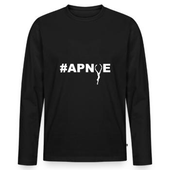 Hashtag Apnoe mit Apnoetaucher Apnoe Taucher - Männer Premium Bio Langarmshirt - Schwarz - Vorne - Nico (187cm)
