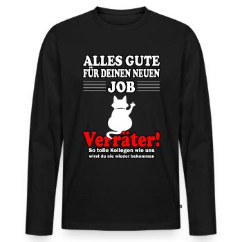 Alles Gute für den neuen Job Verräter - Jobwechsel - Männer Premium Bio Langarmshirt - Schwarz - Vorne - Nico (187cm)