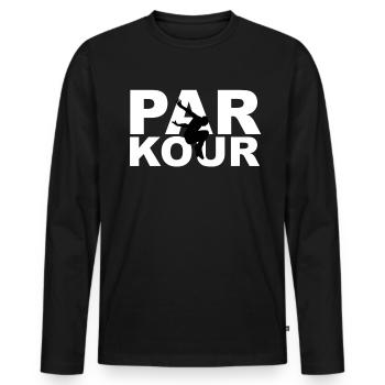 Parkour with parkour runner Parkour runner - Men's Premium Organic Long Sleeve Shirt - black - Front - Nico (187cm)