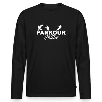 Parkour Crew Parkour Runner Parkour Runner - Men's Premium Organic Long Sleeve Shirt - black - Front - Nico (187cm)