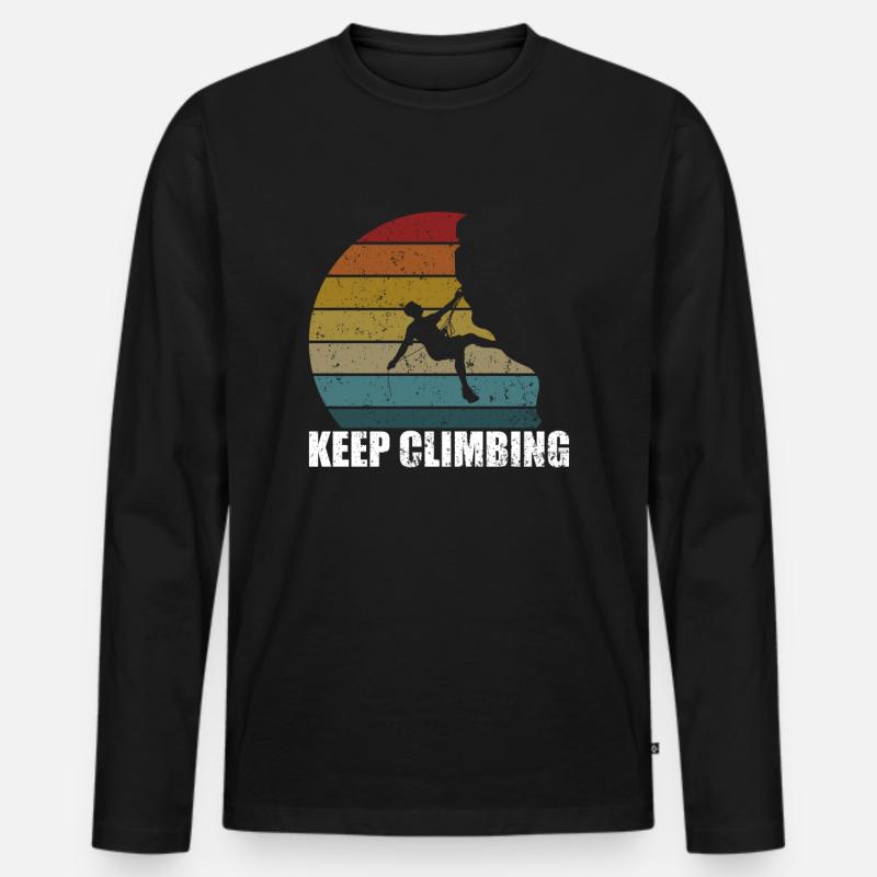 Klettern Keep Climbing - Männer Premium Bio Langarmshirt - Schwarz