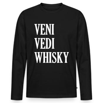 Veni Vidi Whisky Whiskey Geschenk - Männer Premium Bio Langarmshirt - Schwarz - Vorne - Nico (187cm)