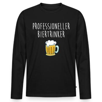 Professioneller Biertrinker - Männer Premium Bio Langarmshirt - Schwarz - Vorne - Nico (187cm)