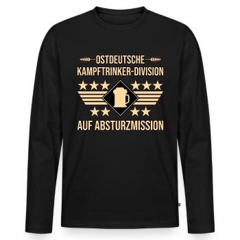 Ostdeutscher Kampftrinker Ostdeutschland Ossis - Männer Premium Bio Langarmshirt - Schwarz - Vorne - Nico (187cm)