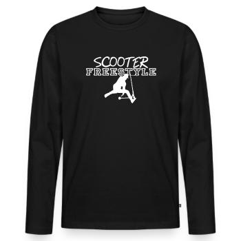 Scooter Freestyle Stunt Scooter Scooter Driver - Men's Premium Organic Long Sleeve Shirt - black - Front - Nico (187cm)