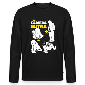Camera Surtra CamerasUtra Photographer Gift - Men's Premium Organic Long Sleeve Shirt - black - Front - Nico (187cm)