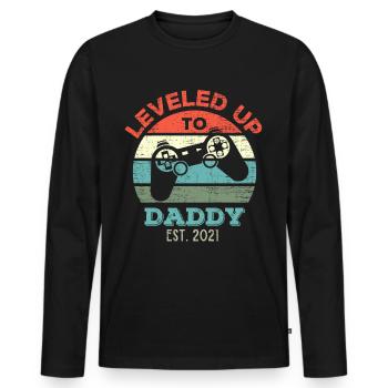 Leveled Up To Daddy Amusant Papa Gamer - T-shirt manches longues Premium bio Homme - noir - Devant - Nico (187cm)