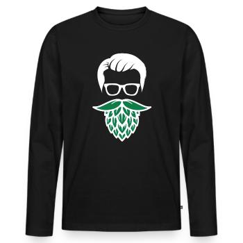 Barbe de houblon - T-shirt manches longues Premium bio Homme - noir - Devant - Nico (187cm)