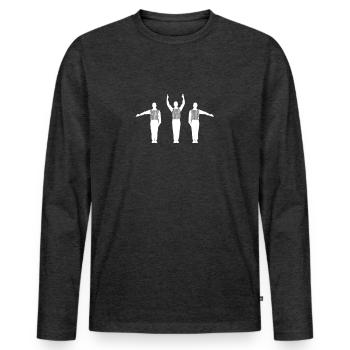 Football arbitre sifflet touchdown - T-shirt manches longues Premium bio Homme - anthracite chiné - Devant - Nico (187cm)