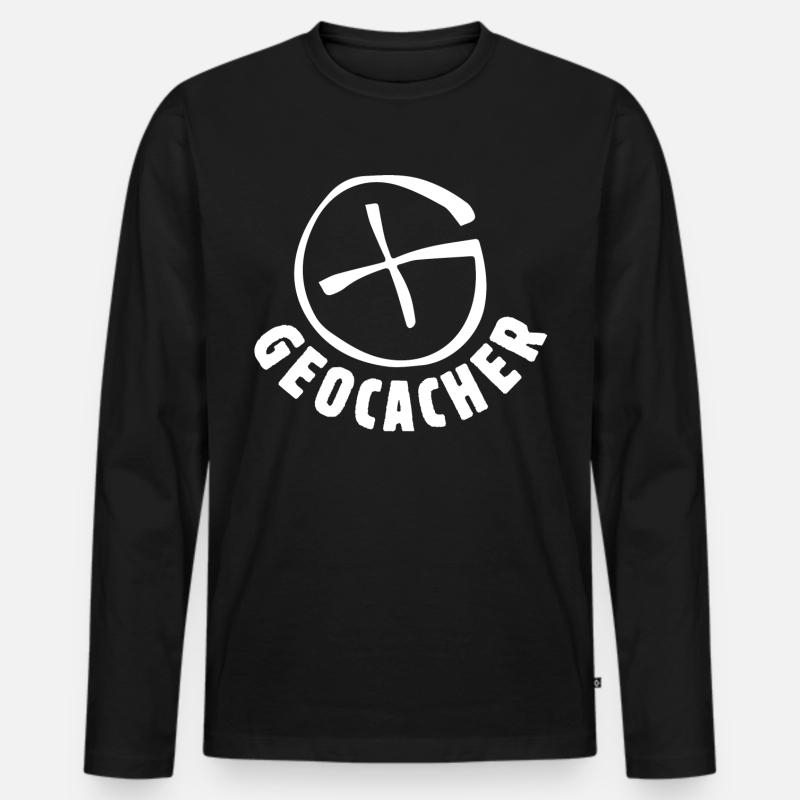 Geocacher - Männer Premium Bio Langarmshirt - Schwarz