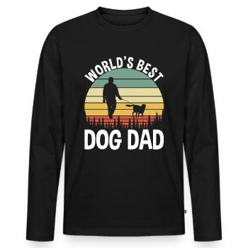 World's Best Dog Dad - Men's Premium Organic Long Sleeve Shirt - black - Front - Nico (187cm)