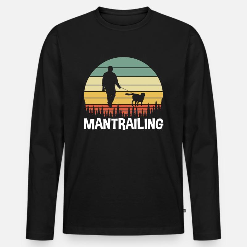 Mantrailing Mantrailer - Männer Premium Bio Langarmshirt - Schwarz