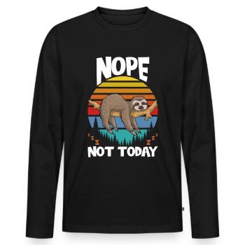 Paresseux Nope Not Today - T-shirt manches longues Premium bio Homme - noir - Devant - Nico (187cm)