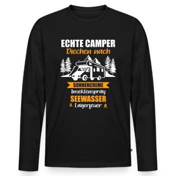 Wohnmobil Camping Camper Zelt Womo Geschenkidee - Männer Premium Bio Langarmshirt - Schwarz - Vorne - Nico (187cm)
