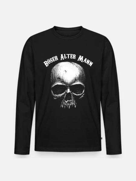 Böser alter Mann Retro Geburtstag Vatertag Spruch - Männer Premium Bio Langarmshirt - Schwarz