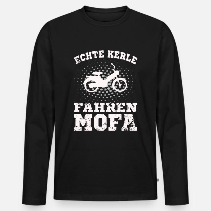 Echte Kerle fahren Mofa - Männer Premium Bio Langarmshirt - Schwarz