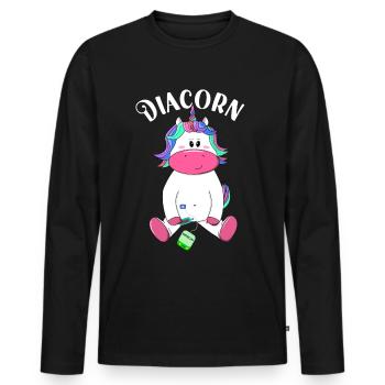 Diacorn - Männer Premium Bio Langarmshirt - Schwarz - Vorne - Nico (187cm)