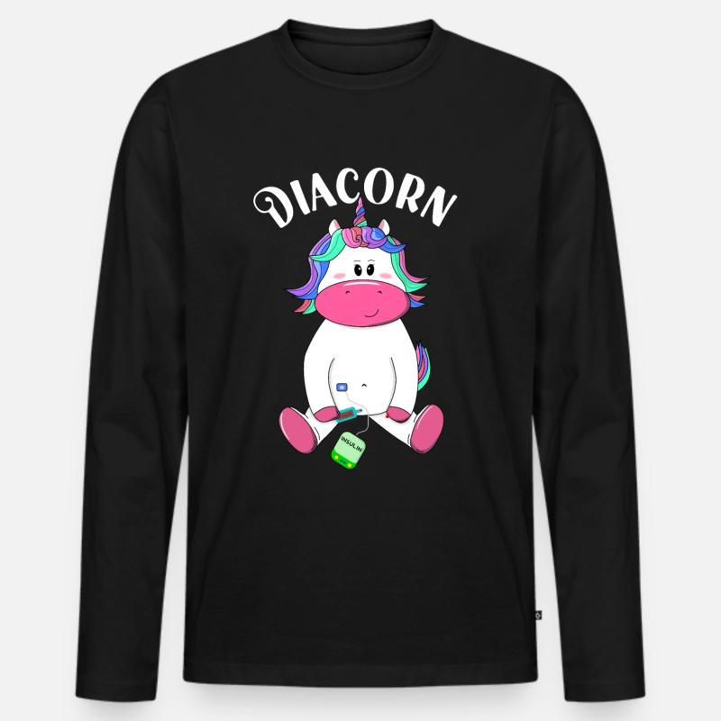 Diacorn - Männer Premium Bio Langarmshirt - Schwarz