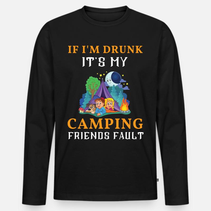 Camping - Männer Premium Bio Langarmshirt - Schwarz