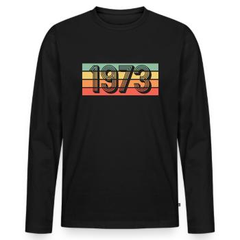 1973 - Men's Premium Organic Long Sleeve Shirt - black - Front - Nico (187cm)