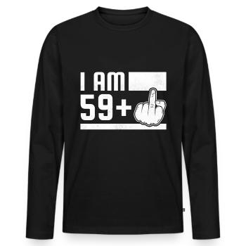 60th Birthday Gift 1961 60 Years - Men's Premium Organic Long Sleeve Shirt - black - Front - Nico (187cm)