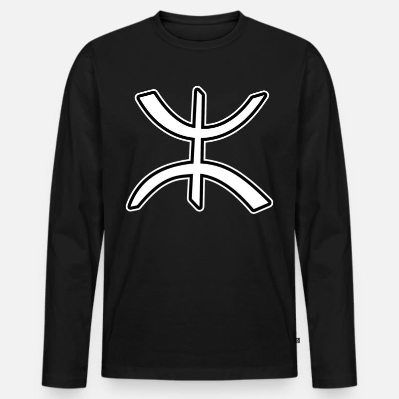 Amazighe - Männer Premium Bio Langarmshirt - Schwarz